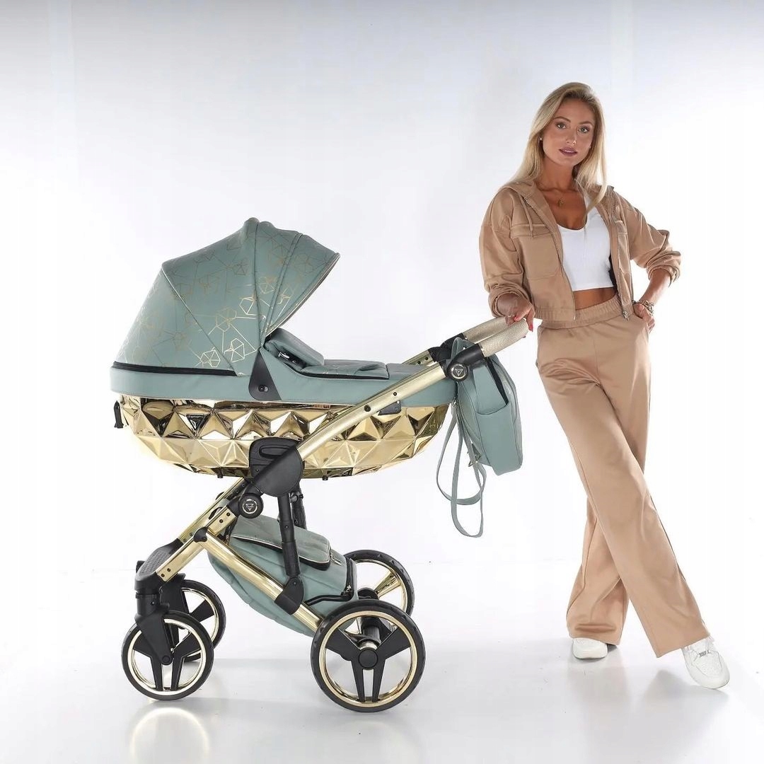 nowoczesny wózek JUNAMA HEART 2w1 khaki 03 Model HEART