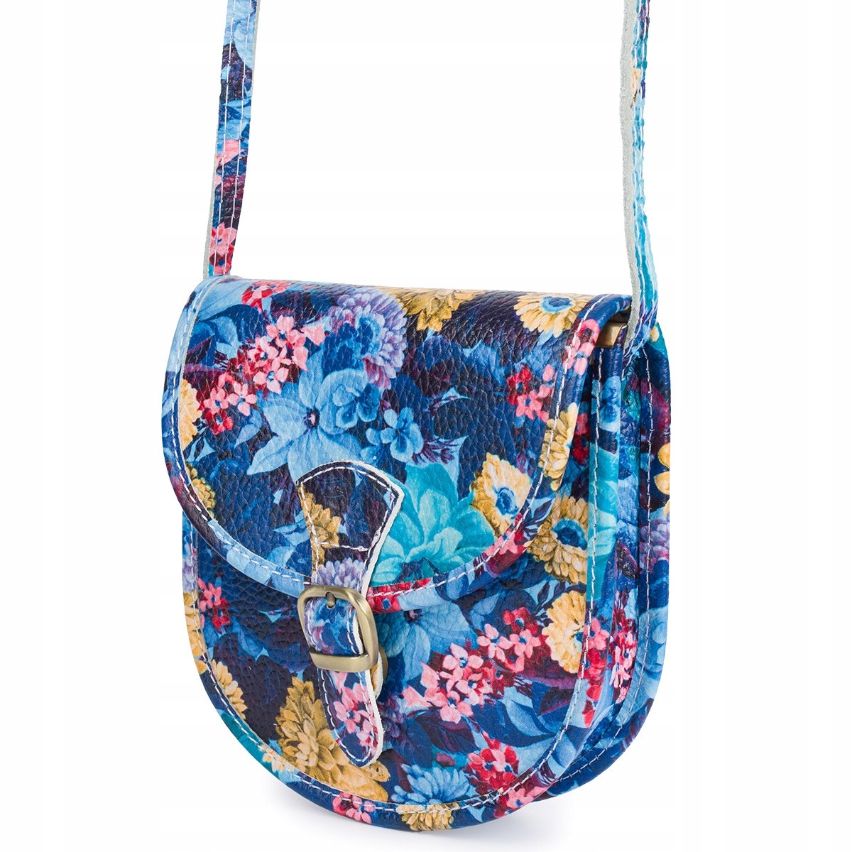 Modrý květ Beltimore Dámská kožená malá kabelka Přes Rameno podkova