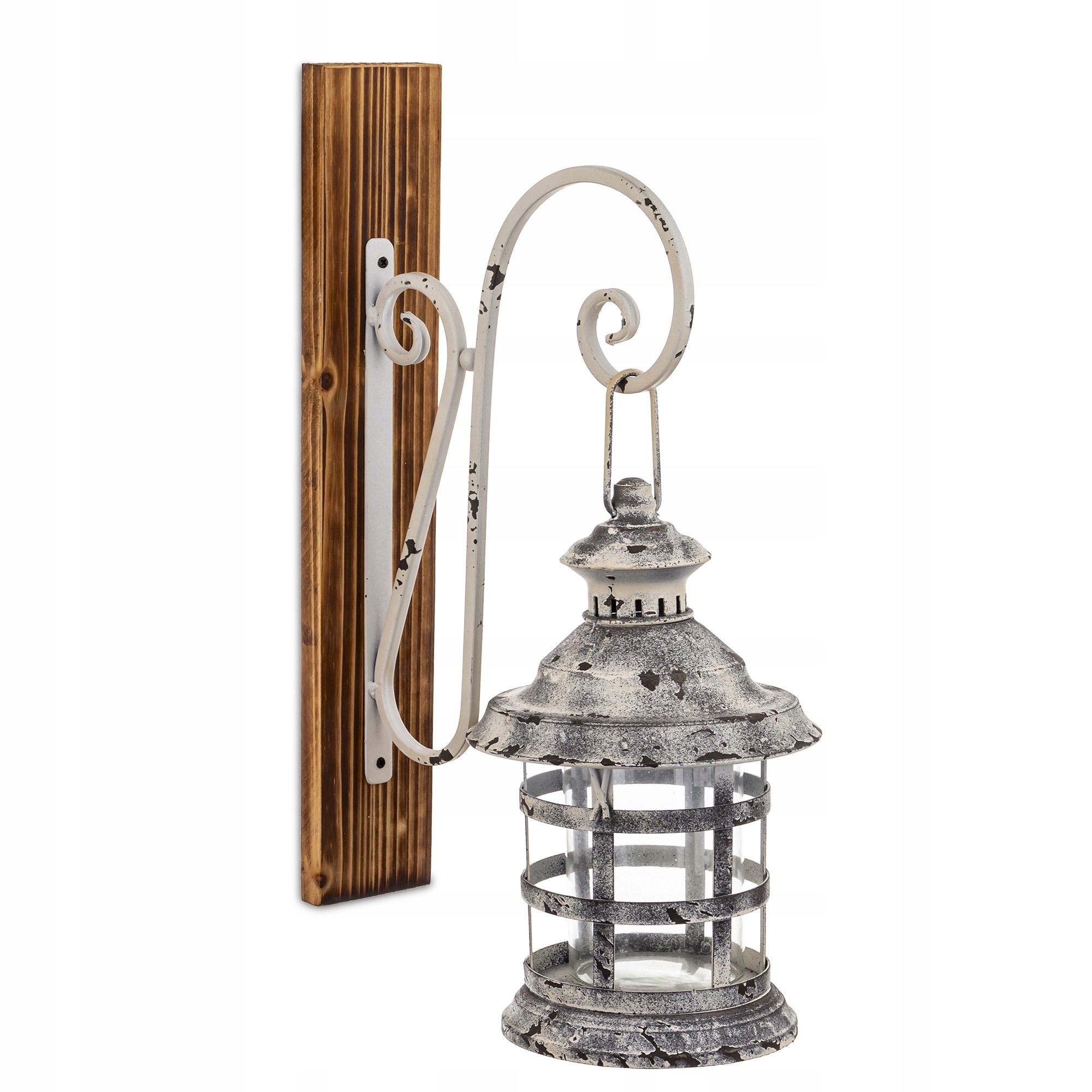 Biely starožitný lampáš lampáš retro vintage starnúci