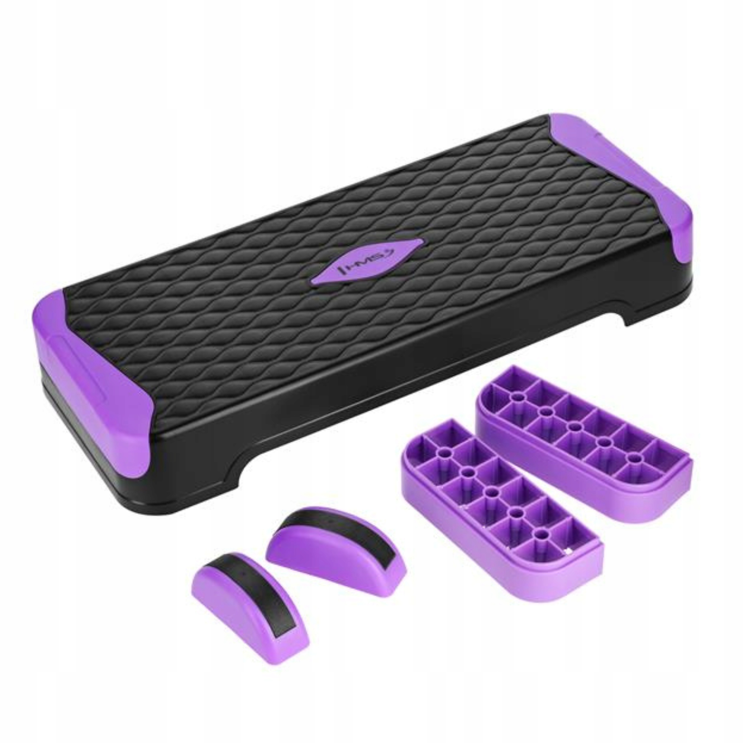 Stepper step do aerobiku regulowany czarno-fioletowy Hms