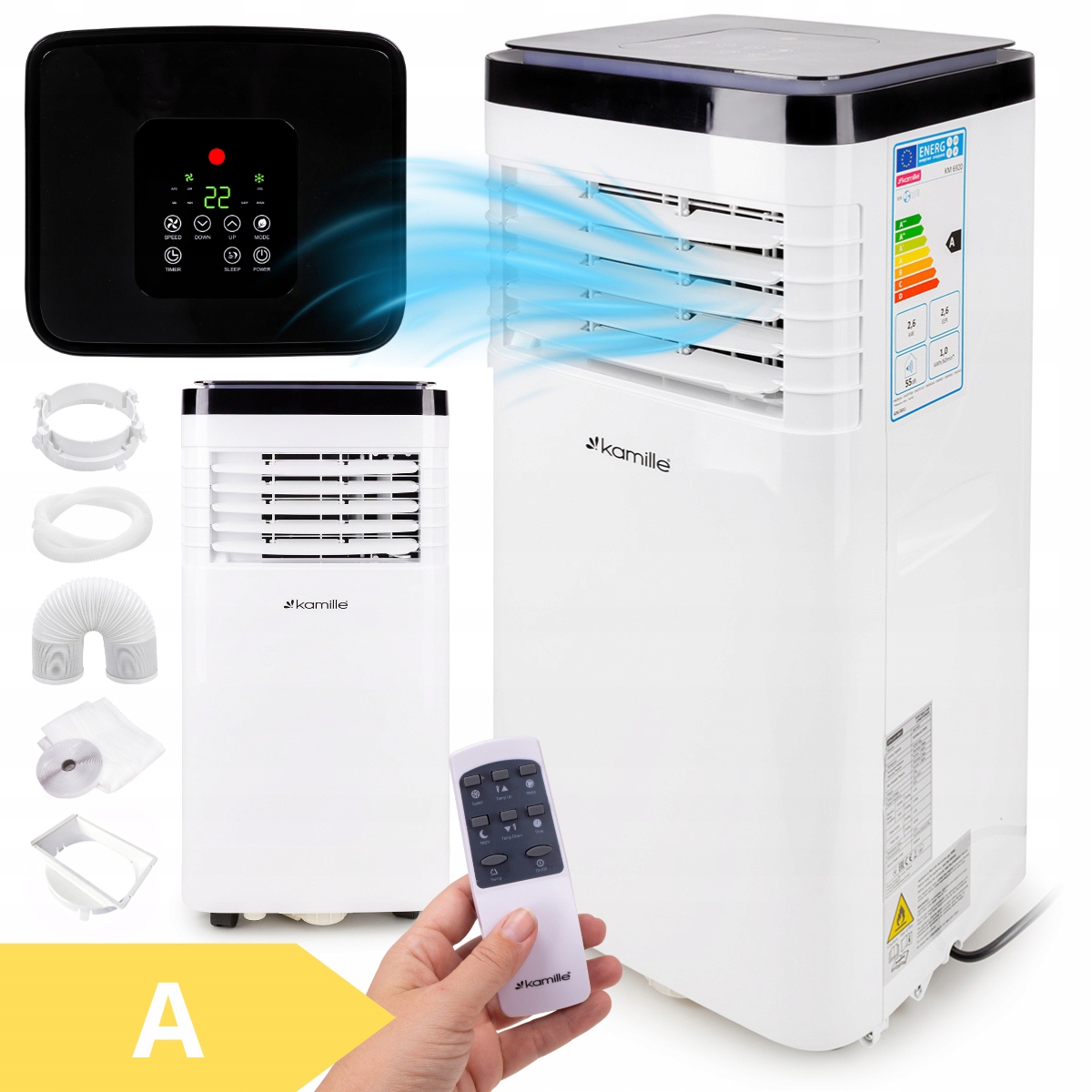 Klimatizátor Prenosný tichý 3v1 2,6 kW 9000 BTU/h Odvlhčovač Kamille