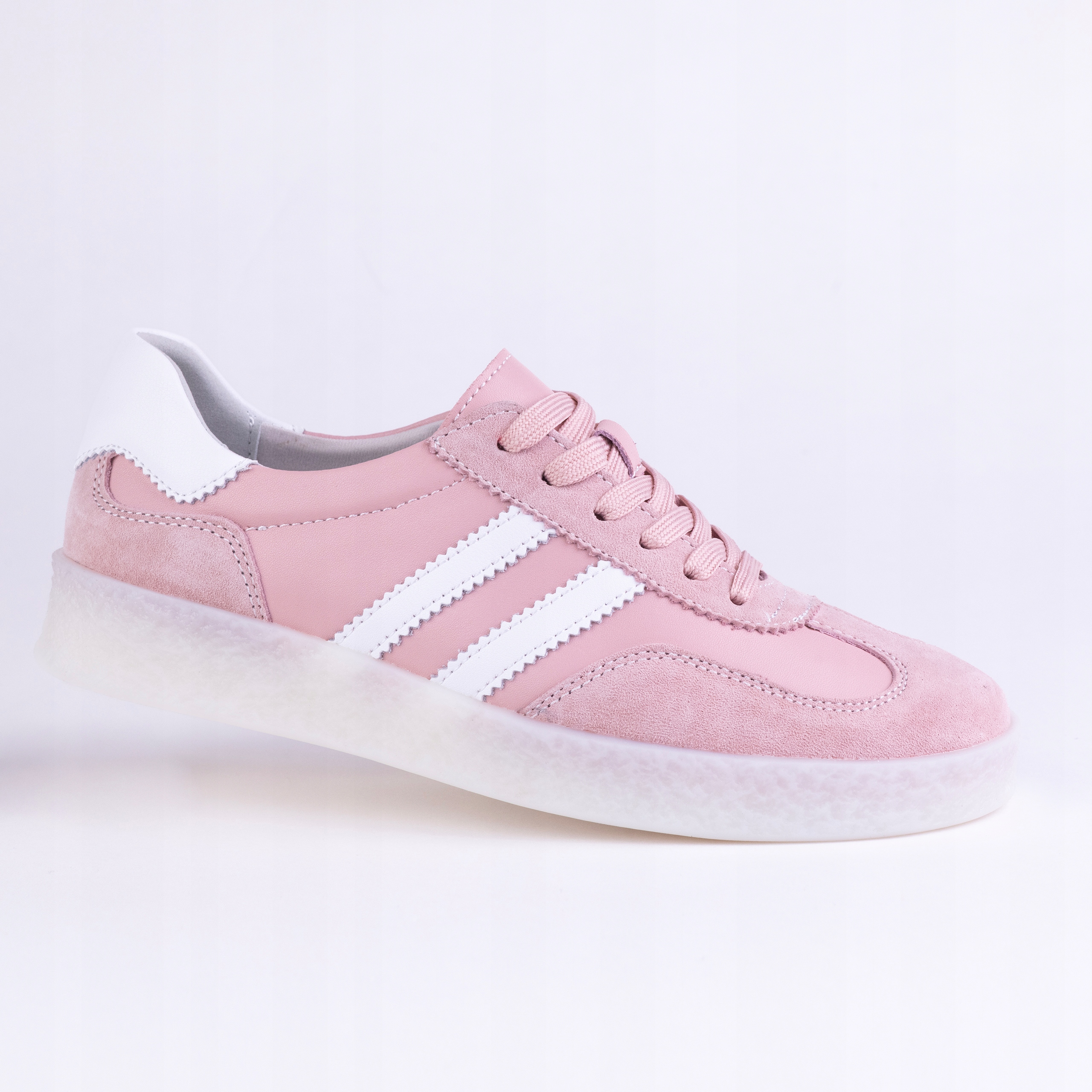 Sportovní dámské tenisky Goodin GD-RS-2102 kůže klasik pudr růžová bílá 38