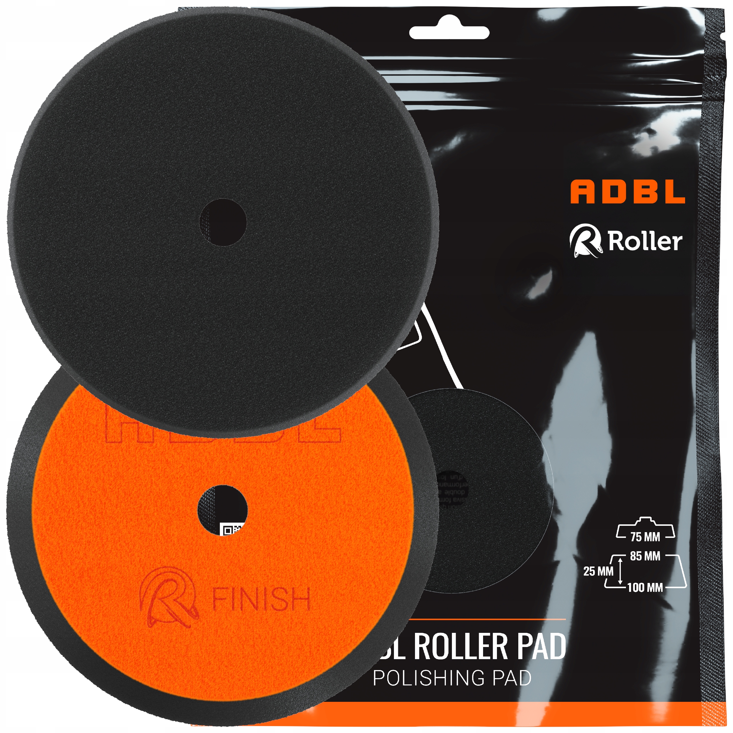 Adbl Roller Pad Polerski Da Finish 75mm Wykończeniowy Miękki Czarny Gąbka