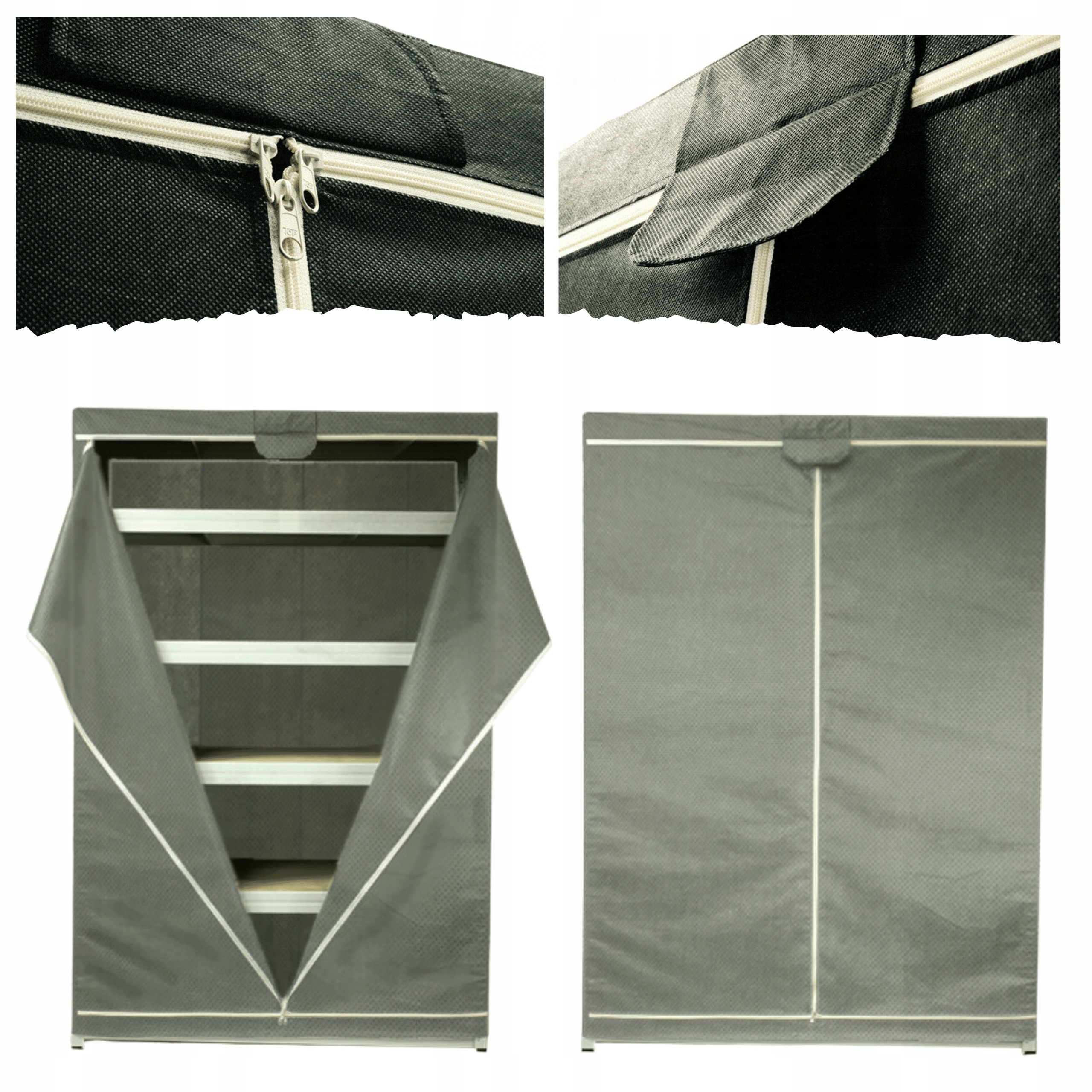 Ochranný obal na regál 180X180X60cm pouzdro na stojan Šedé Trvanlivé