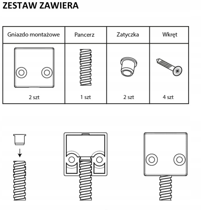 DL 14-60 W PRZEPUST KABLOWY PESZEL OSŁONA KABLA PRZEWODU BIAŁY ALARMTECH Kod producenta DL 14-60 W
