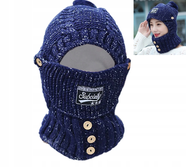 OCIEPLANA KOMINIARKA CZAPKA KOMIN MASECZKA 2w1