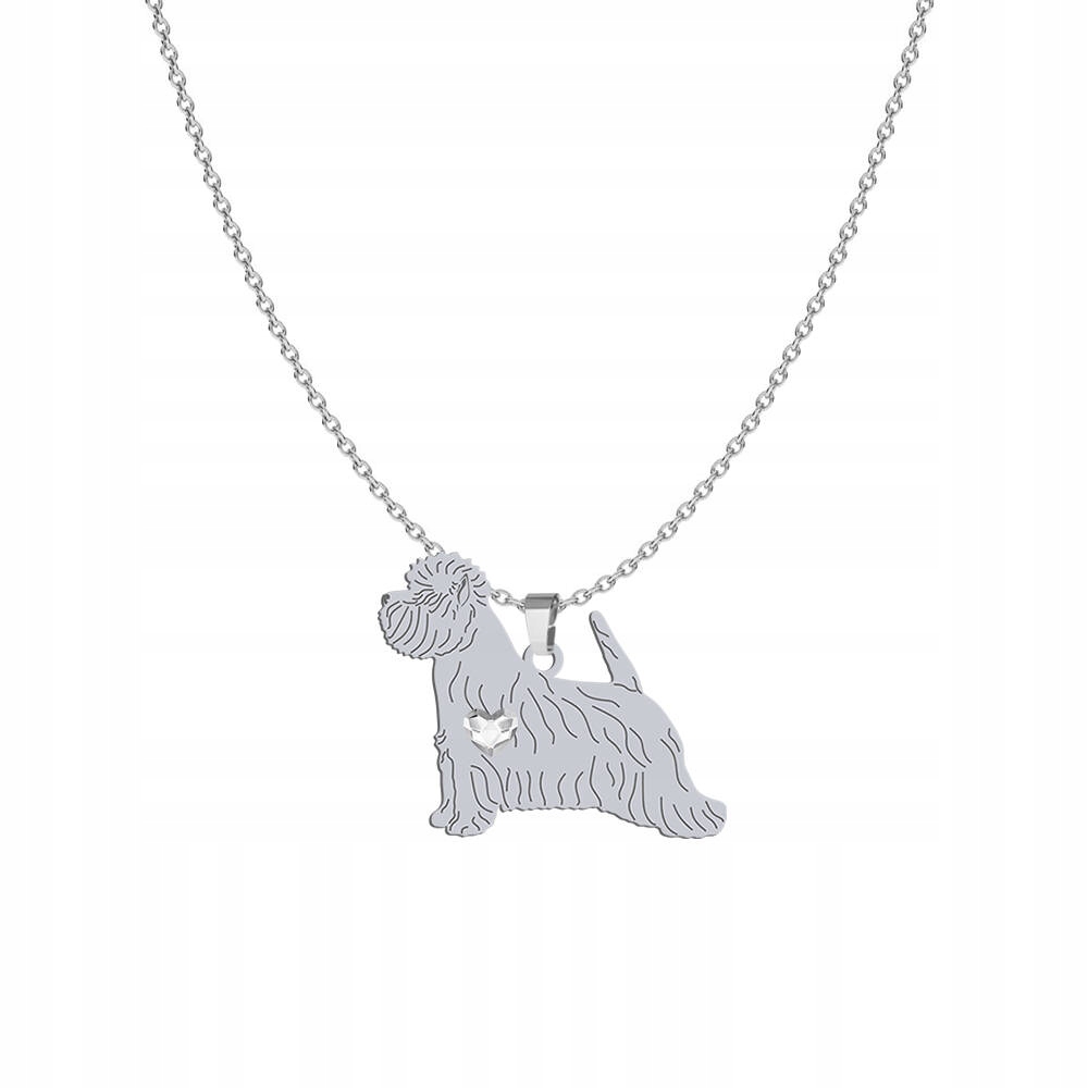 Stříbrný náhrdelník z West Highland White Terrier 925 Řetízek Gravírování Bonus