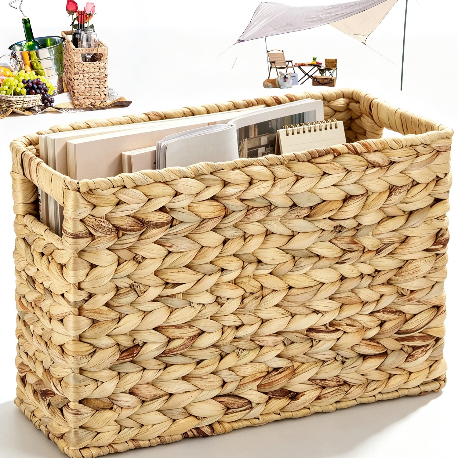 Truhlík Z Vodního Hyacintu 39 x 14 x 25 cm Na Kosmetiku, Doplňky