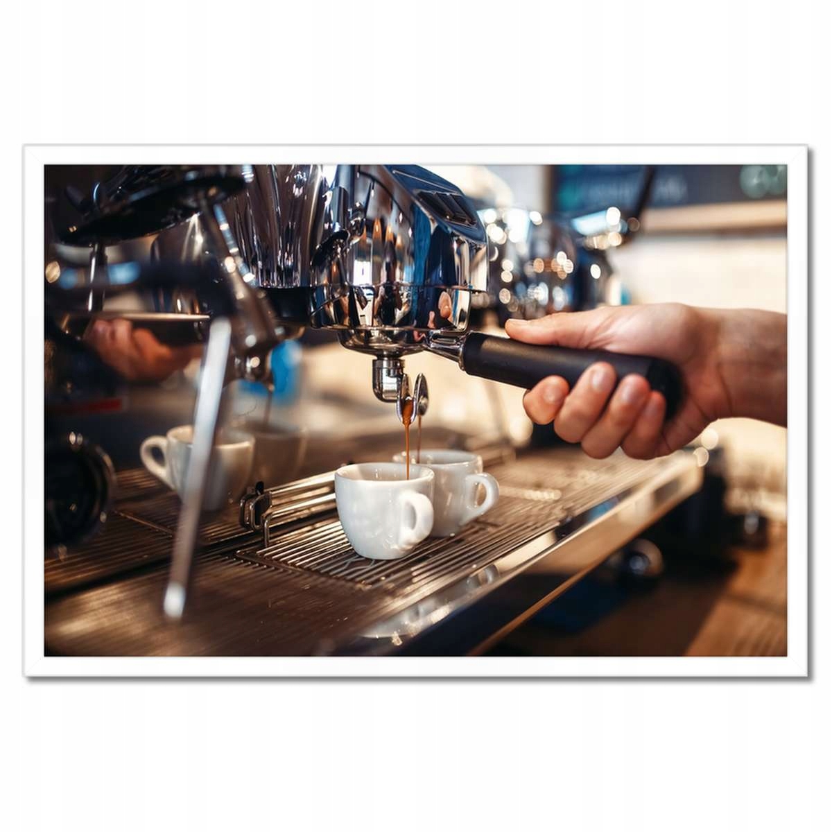 Plakáty v rámu 60x40 Barista nalévá kávu
