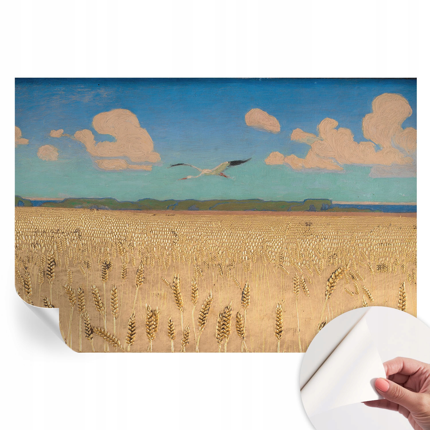 Samolepicí dekorativní fototapeta do ložnice Pšeničné pole 152 x 104 cm