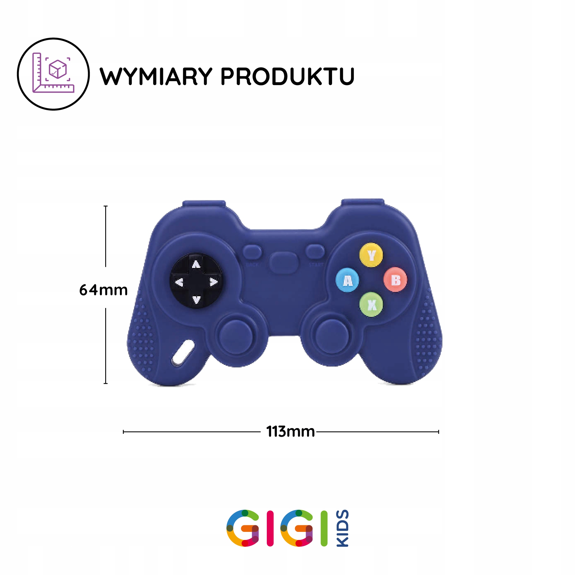 Gryzak na ząbkowanie uspokajający Pilot szary + Gamepad niebieski 0+ Stan opakowania oryginalne