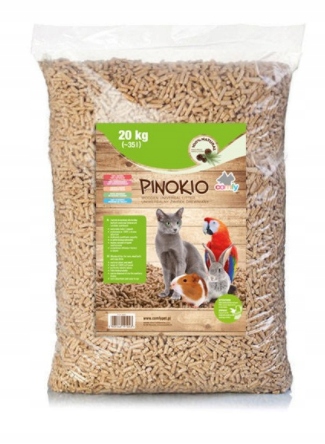 Comfy Pinokio Żwirek Drewniany Naturalny Dla Kota Królika Do Kuwety 35L