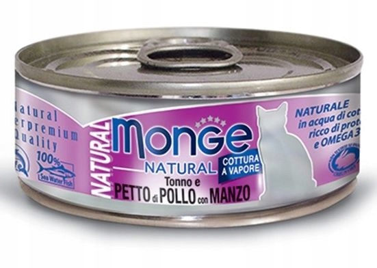 Levně 8 x Monge Natural Tuňák s kuřecím masem a 80 g