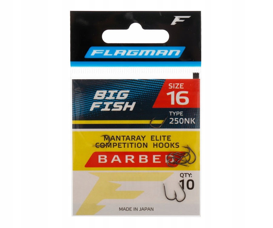 Flagman Haczyki Mantaray Big Fish 250BN Czarne Z Łopatką Rozmiar Nr12 10szt