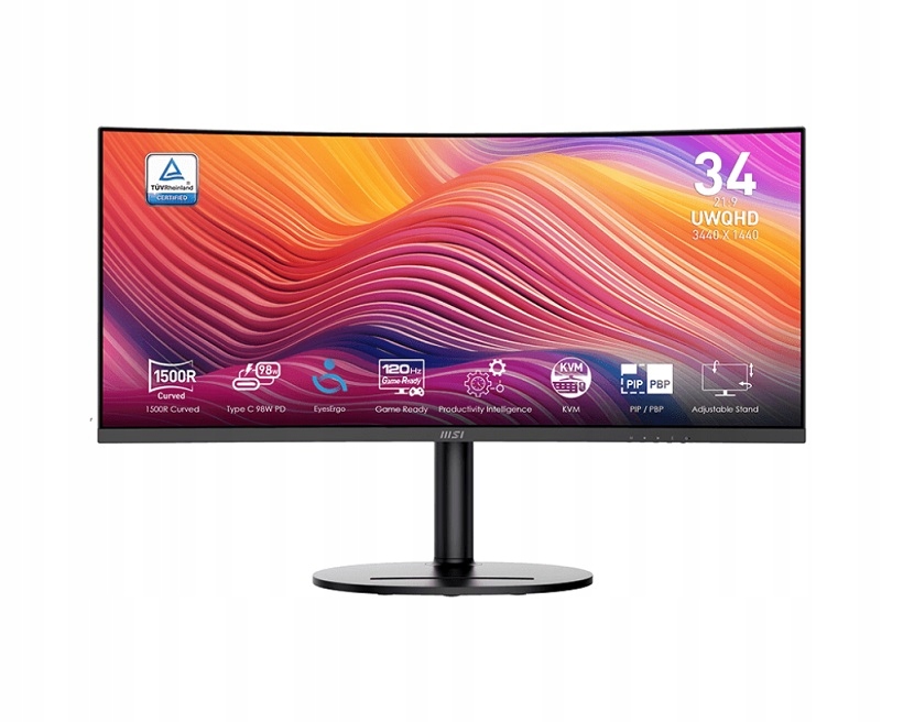34-palcový zakrivený monitor Msi Modern MD342CQP Va, 120 Hz, 1 ms