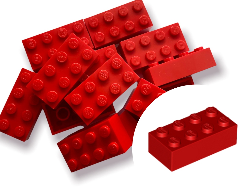 

Lego 3001 Brick Klocek 2x4 Czerwony Red 10szt