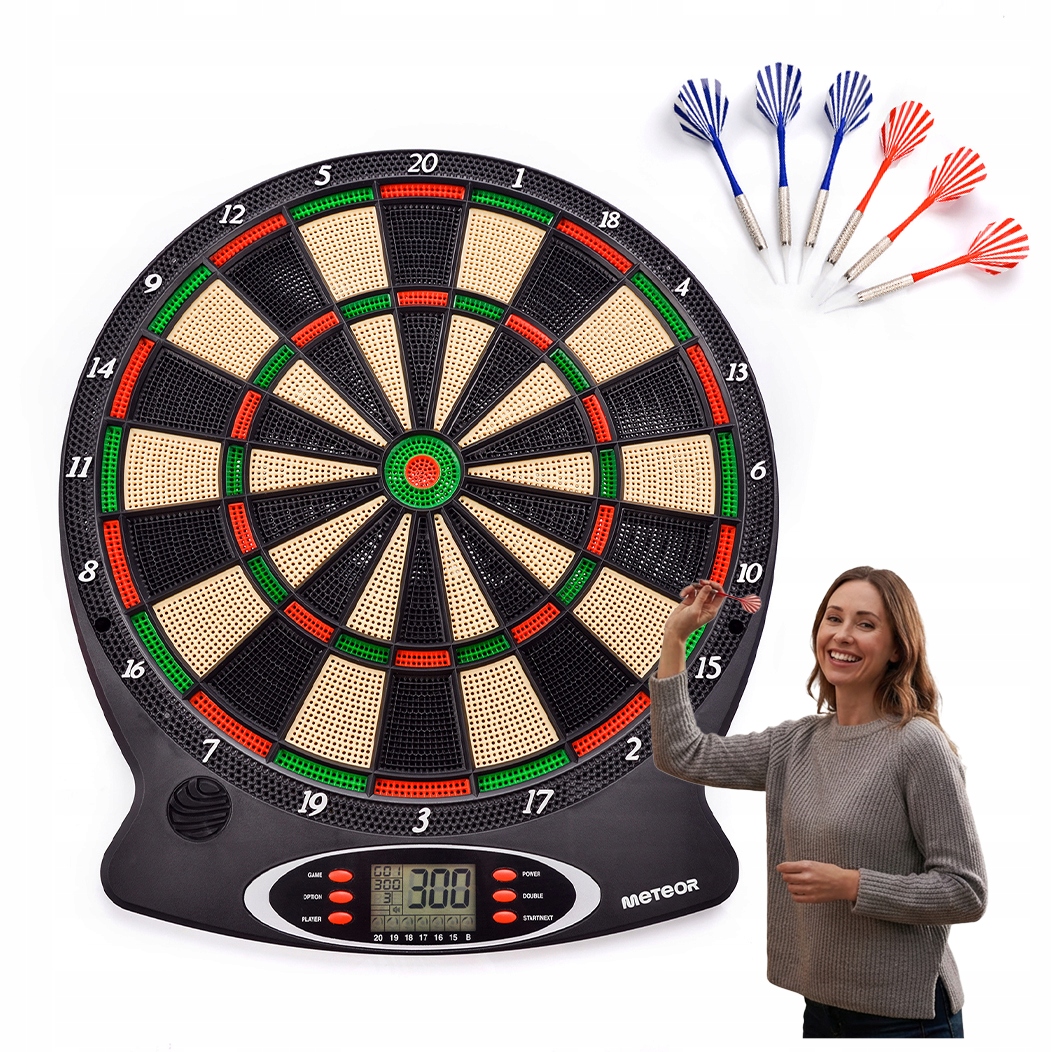 Elektroniczna Tarcza Do Darta Meteor 18gier 159wariantów 8graczy LCD