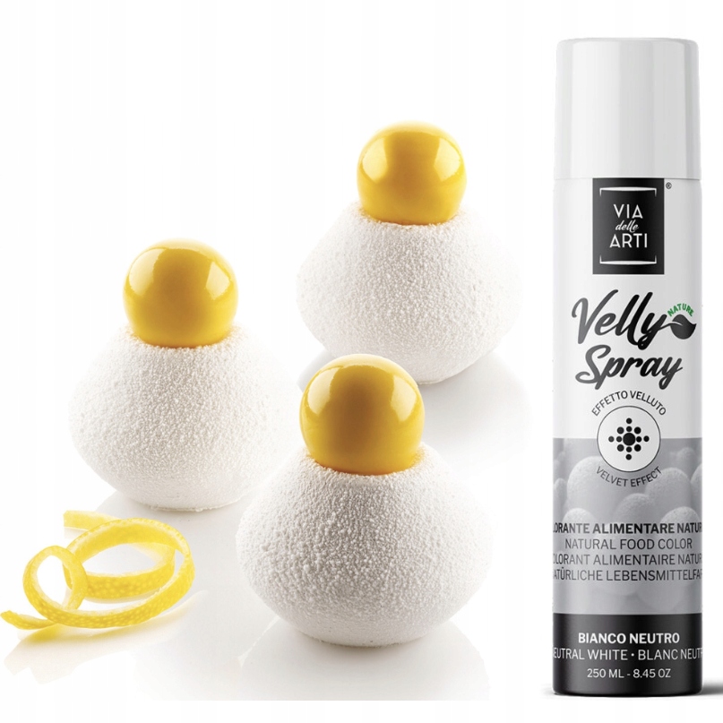Barwnik Spożywczy Biały Zamsz w Sprayu Velvet Dekoracja do Tortu 250ml
