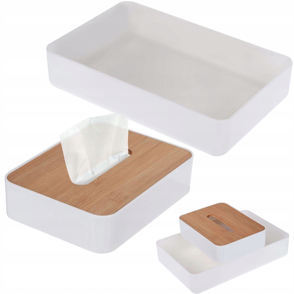 

Zestaw Pojemnik Chustecznik Organizer 2W1 Bambus