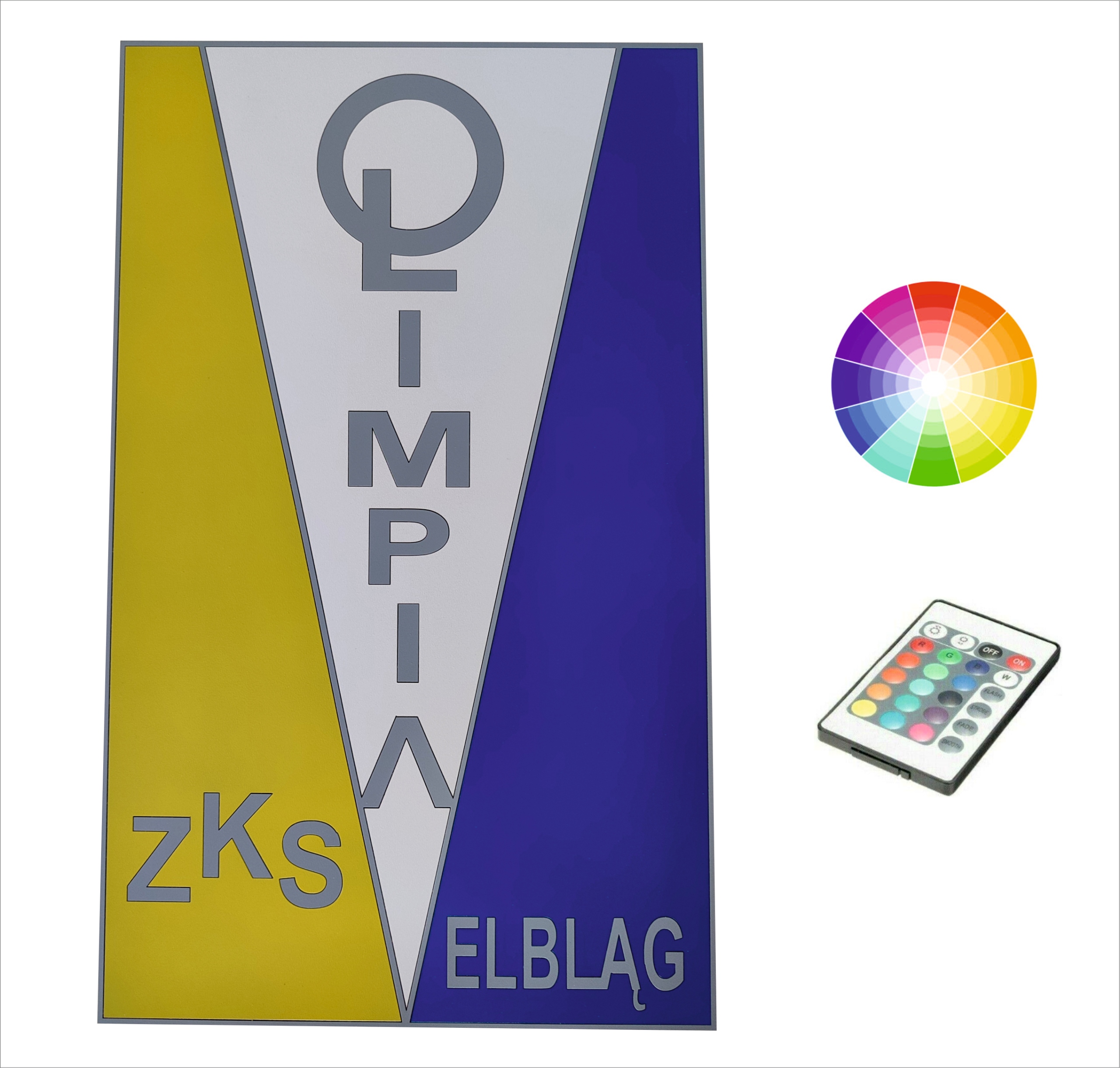erb Olimpia Elbląg noční lampa na zeď Led Rgb Pilot