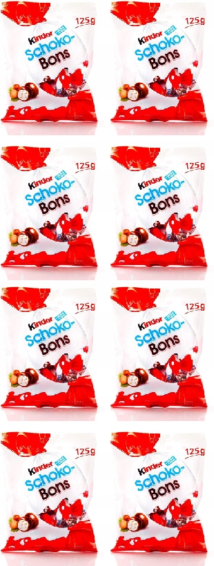 Levně 8 x 125 g Kinder Schoko-Bons Čokoládové bonbóny Půlka Kartonu
