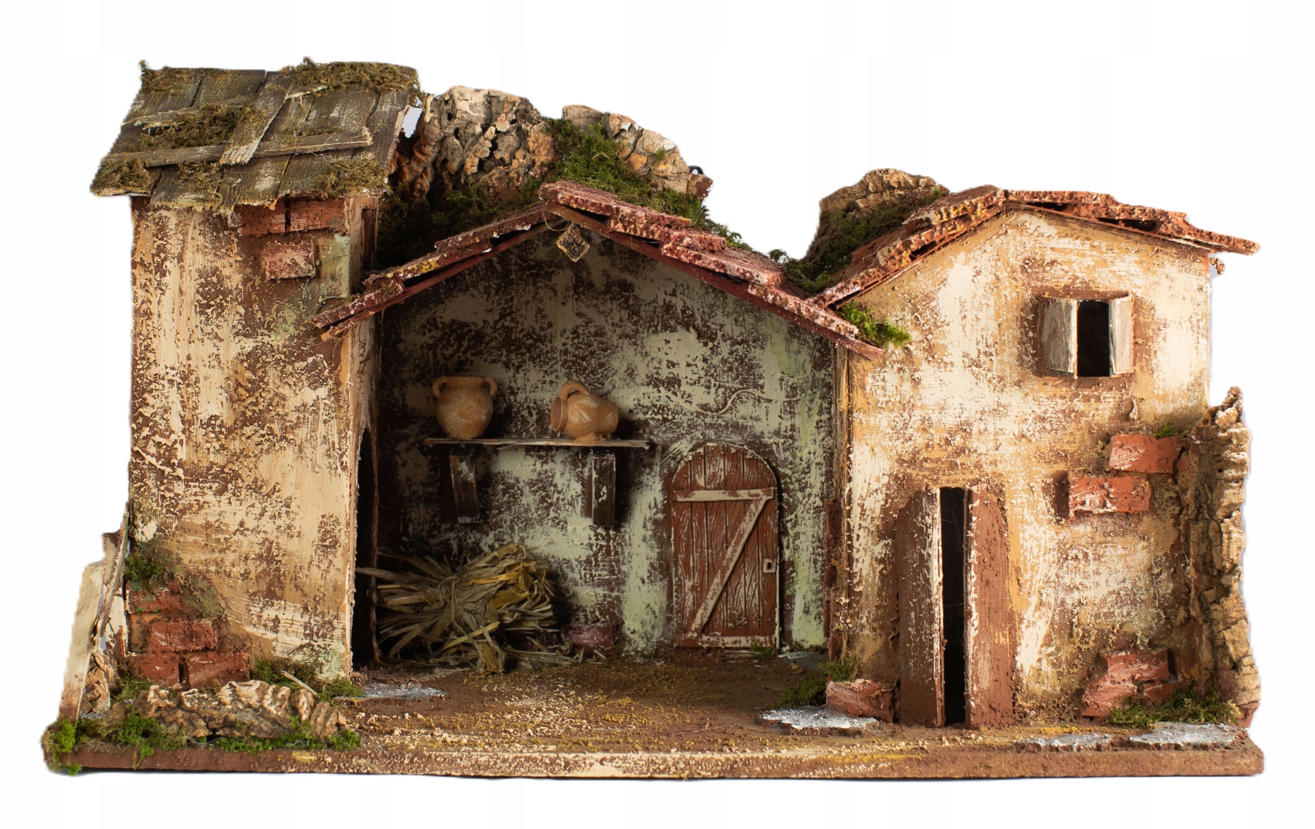 Ručne robený domček do Betlehema 50x30x26cm pre figúrky do 10cm