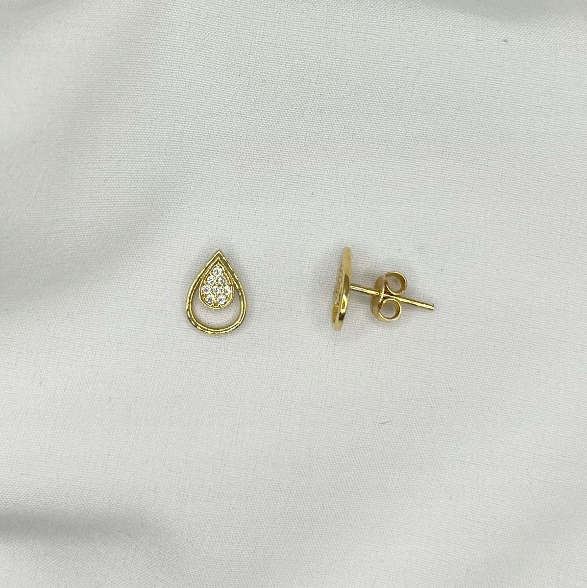 Zlaté náušnice se slzami a zirkony Zlato 585 1.26 g