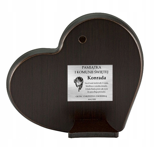 OBRAZEK SREBRNY SERCE PAMIĄTKA I KOMUNII ŚWIĘTEJ CHŁOPIEC Marka Azur