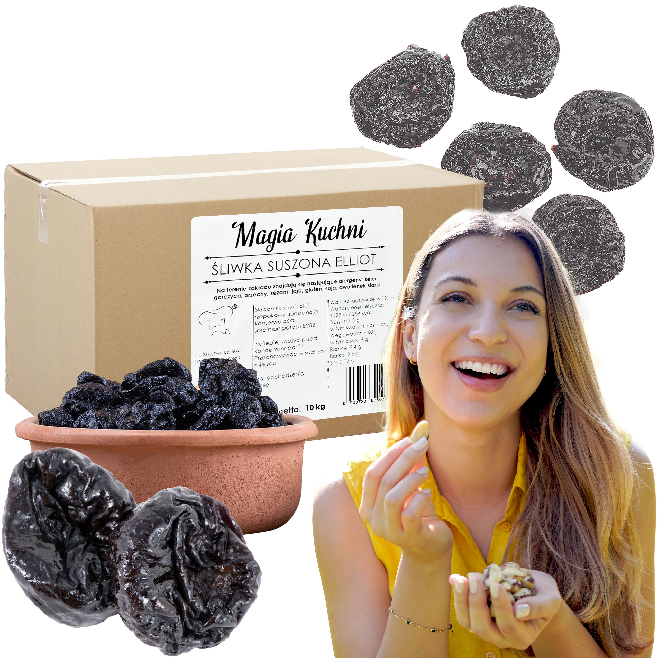 Levně Sušené Švestky Premium Eliot 10KG Karton Velkoobchod