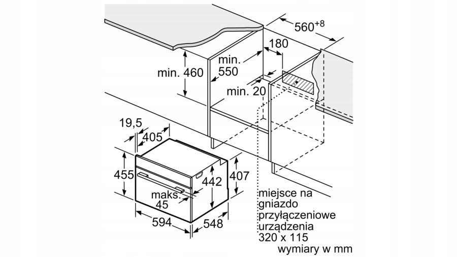 BOSCH CSG7361B1 PIEKARNIK + PARA SERIA 8 NOWOŚC !! Pojemność 47 l