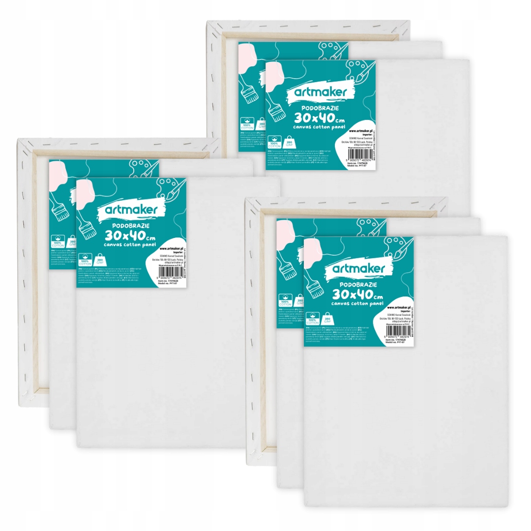 9 x Malířské Plátno 30x40 cm Blejtram pro malování na rám