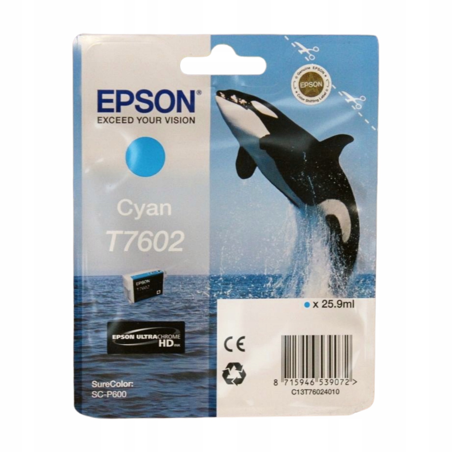 Epson T7602 C13T76024010 cyan tusz 21-25 oryginał