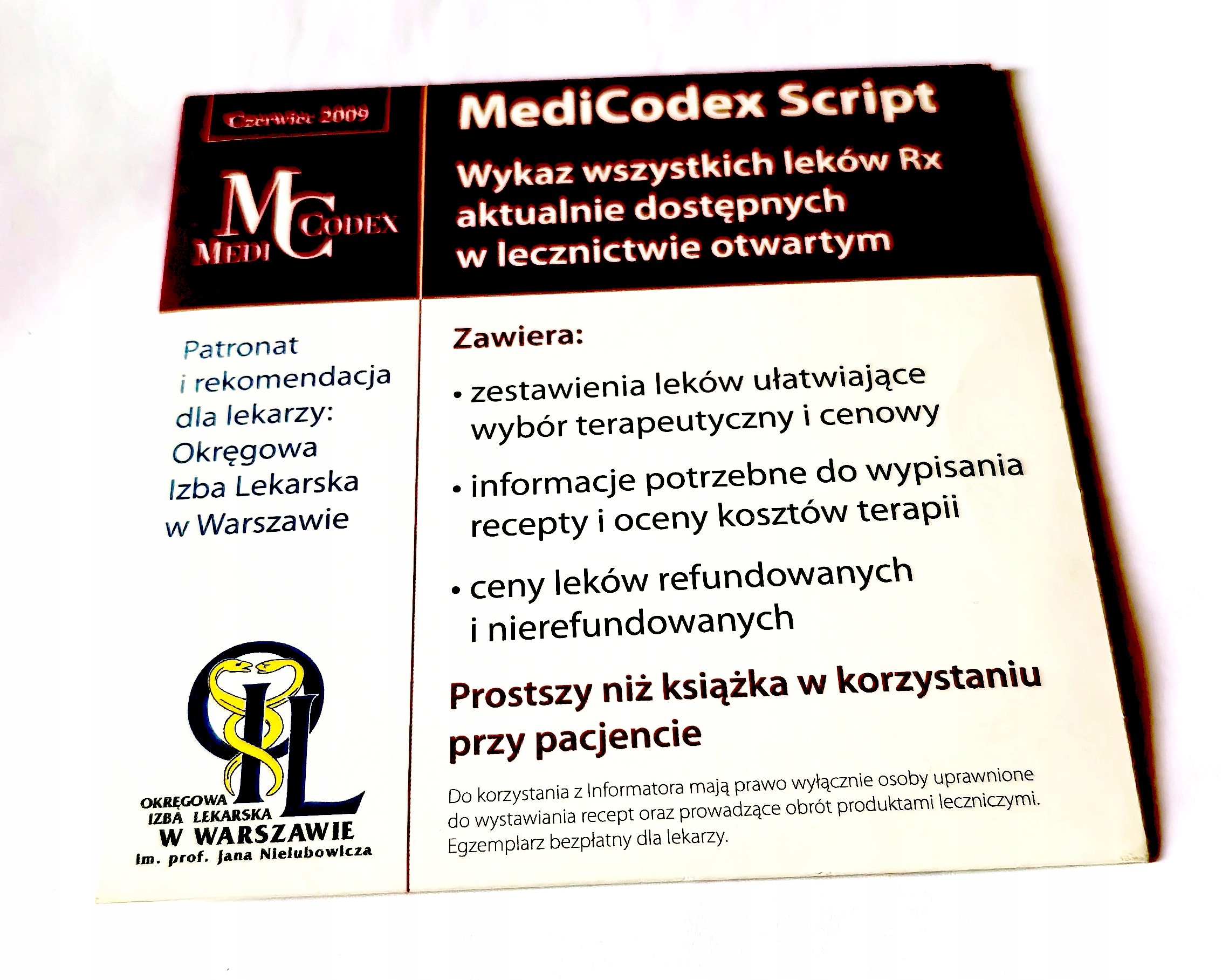 MEDICODEX SCRIPT WYKAZ WSZYSTKICH LEKÓW RX W LECZNICTWIE CZERWIEC 2009