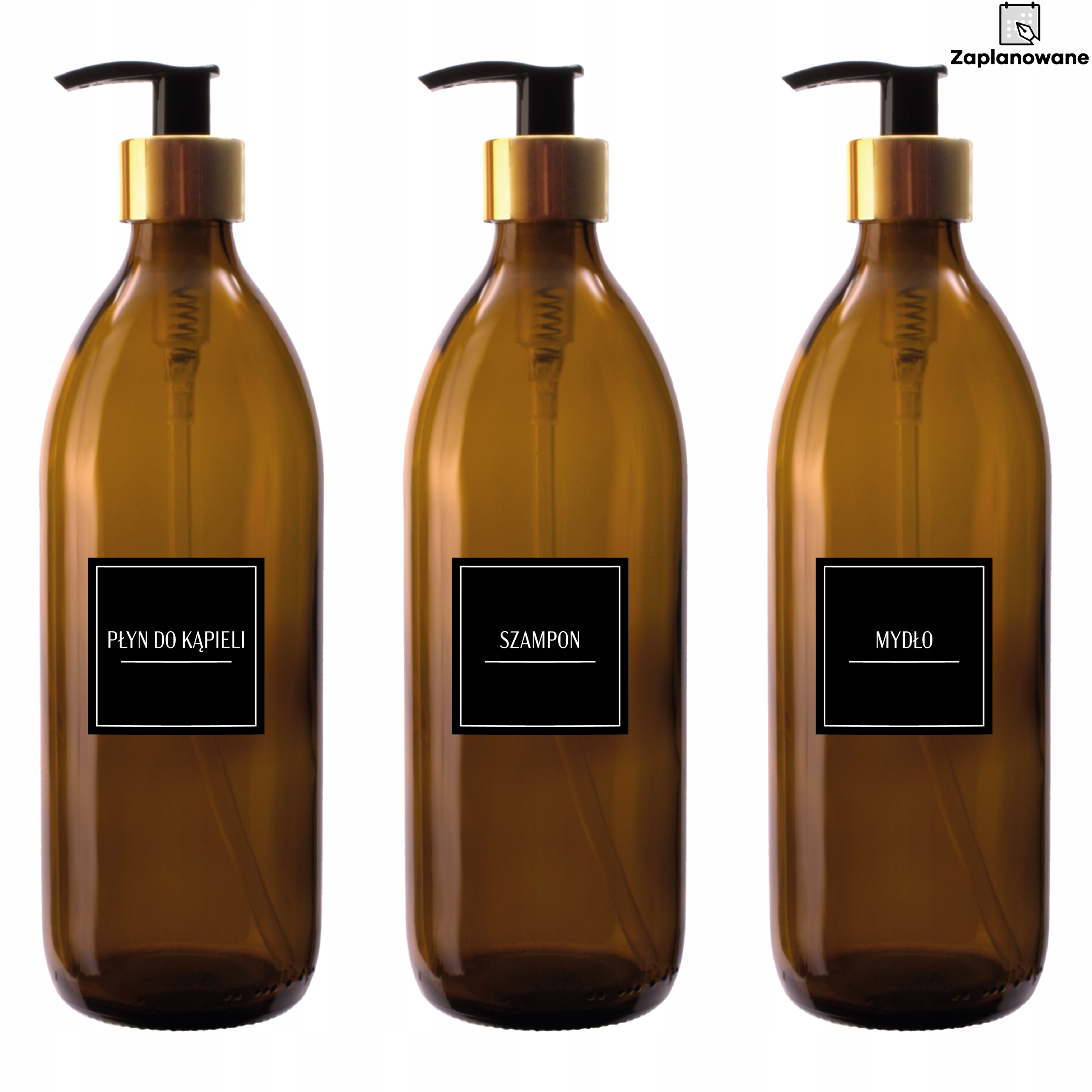 BUTELKA SZKLANA z pompką dozownikiem DOZOWNIK na mydło szampon 500ml 0,5l Stan opakowania oryginalne