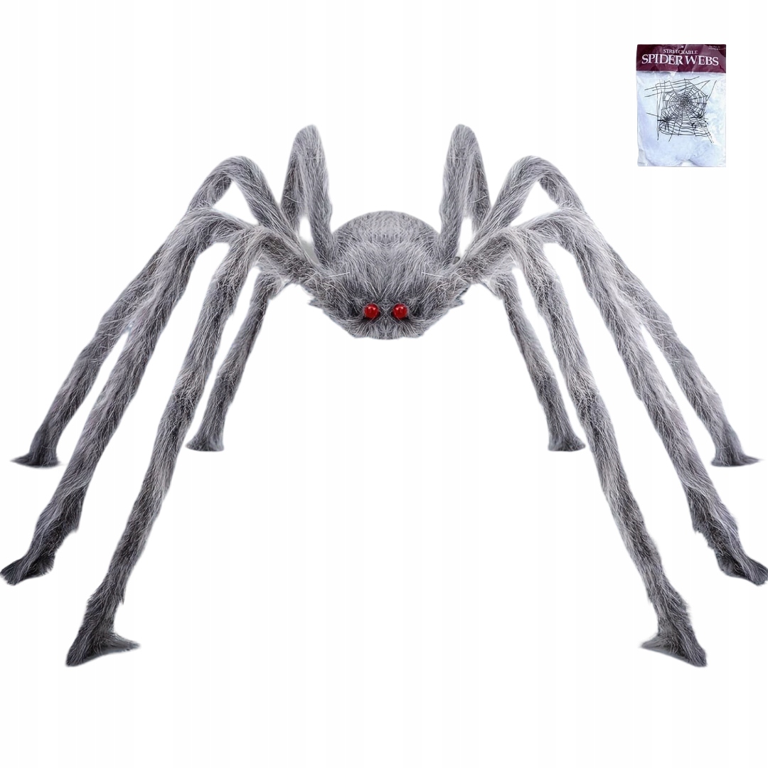 Gigantický pavúk 150 cm Dekorácia na Halloween Sada s pavučinou