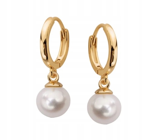 Kolczyki Srebrne Pozłacane Perła JS52550 Verona Jewellery