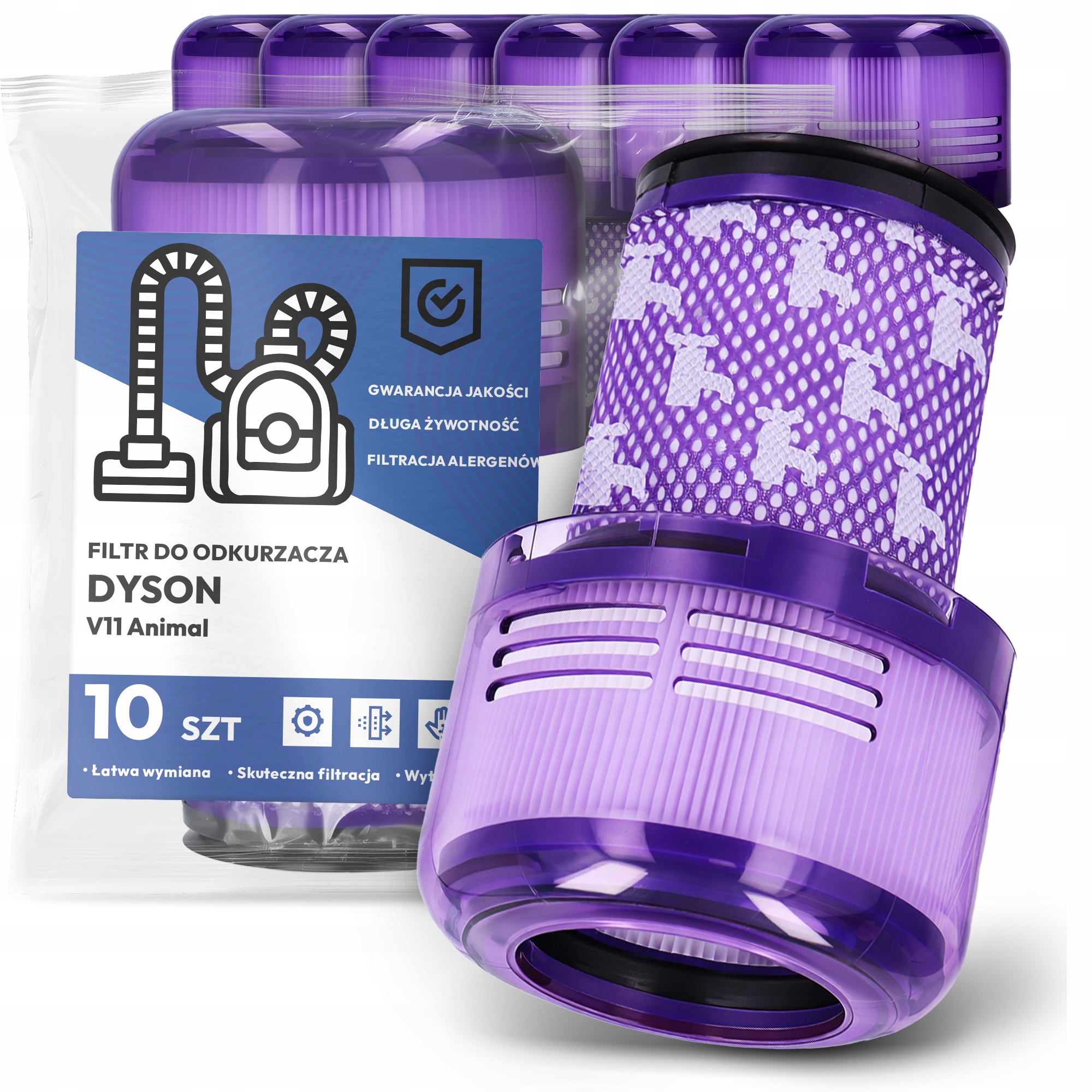 10 x Vzduchový Filtr pro vysavač Dyson V11 Animal Omyvatelný Em-w