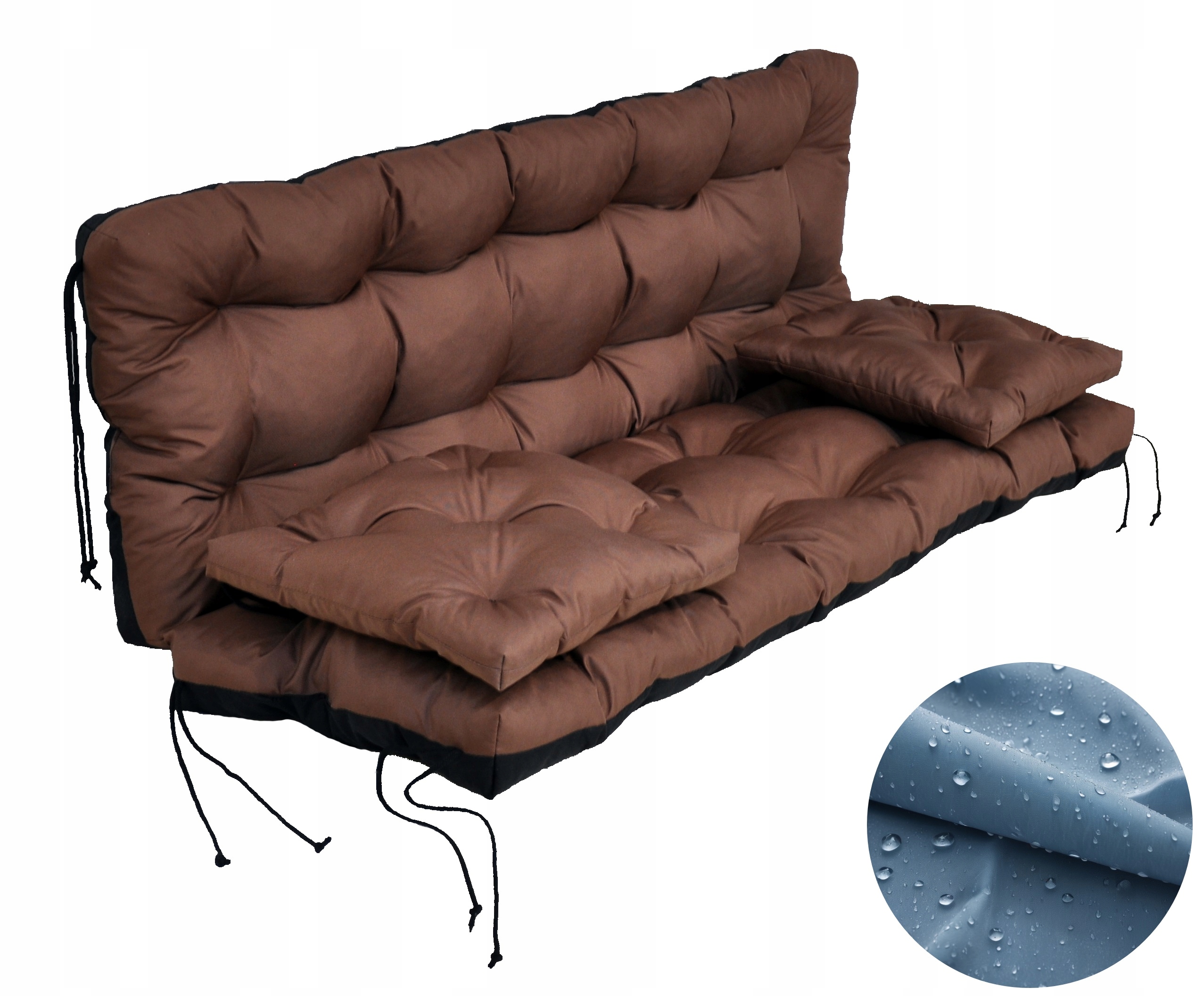 Wodoodporna Poduszka na Huśtawkę na Ławkę Ogrodową 140 cm Poduszki 40x40