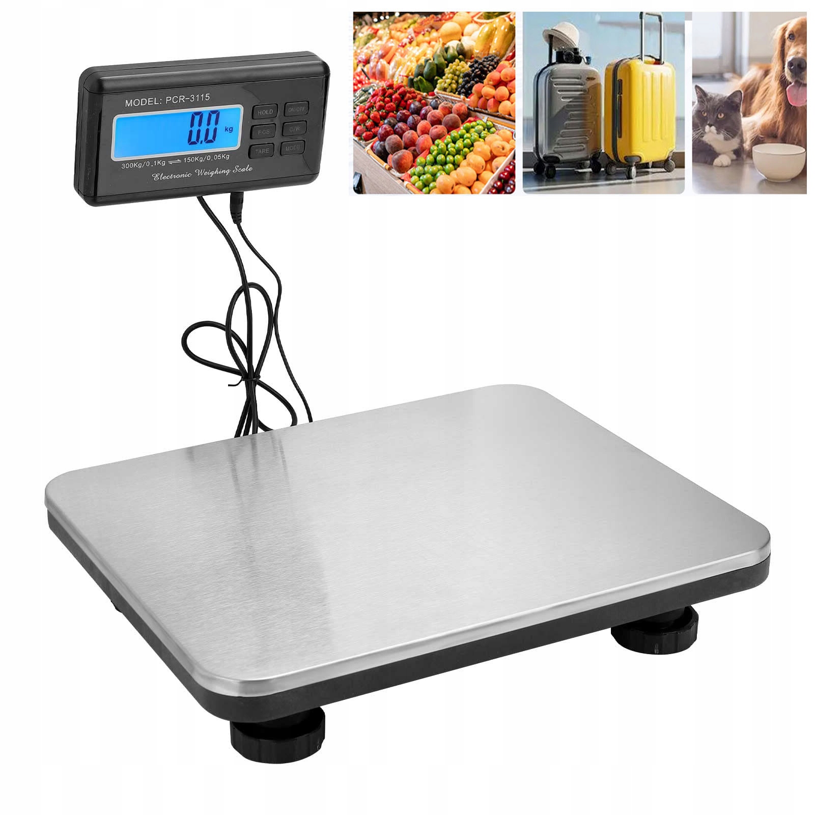 Elektronická Balíková Váha Poštovní 300KG 100g Skladová 36x30cm