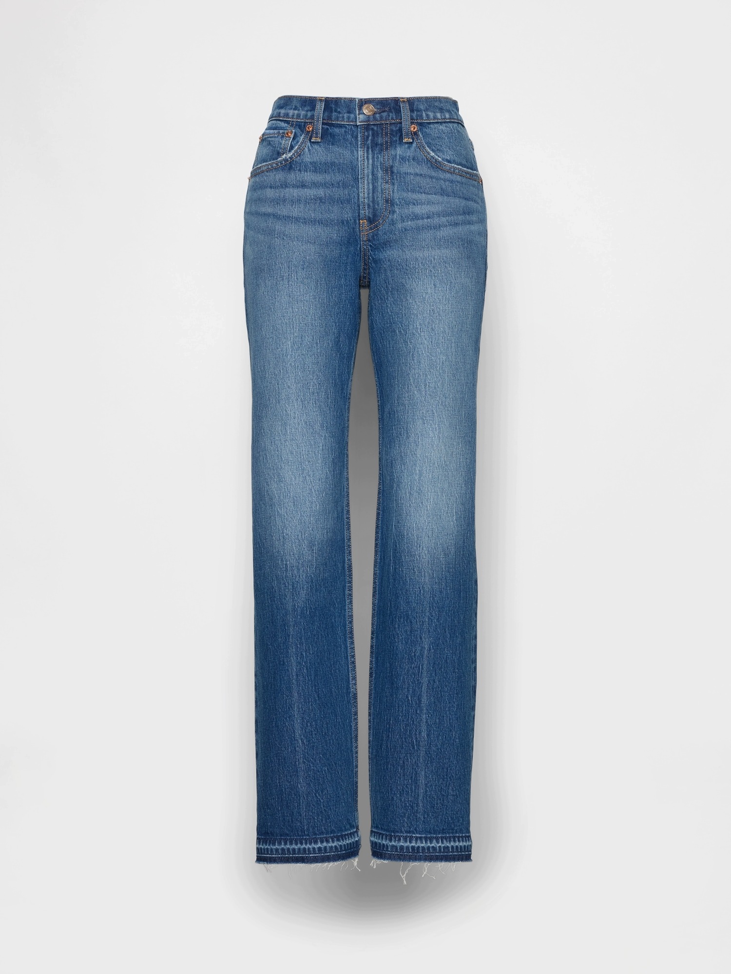 Gap Džíny Mid Rise Relaxed Straight