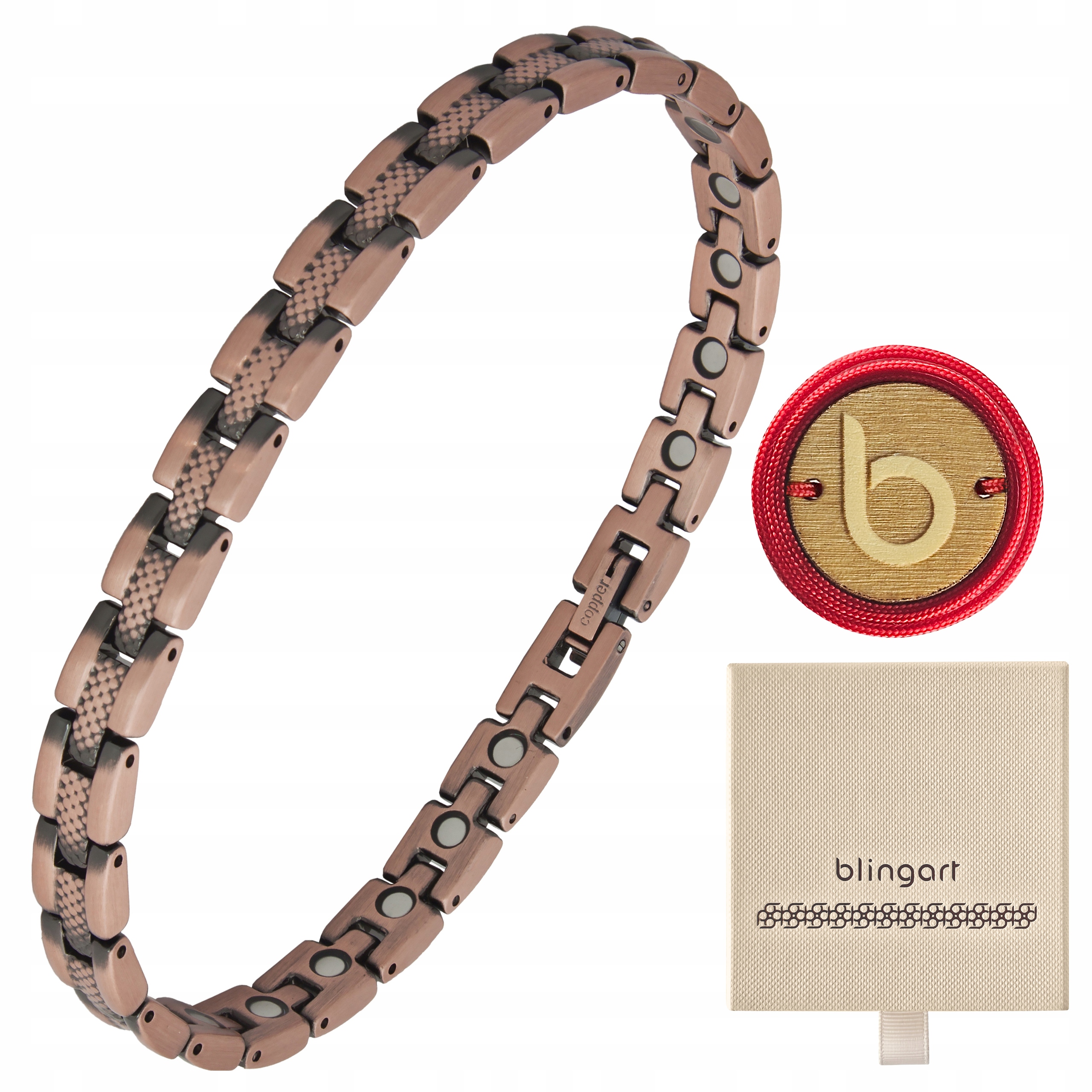 Dámský magnetický náramek z mědi, nastavitelný, Blingart