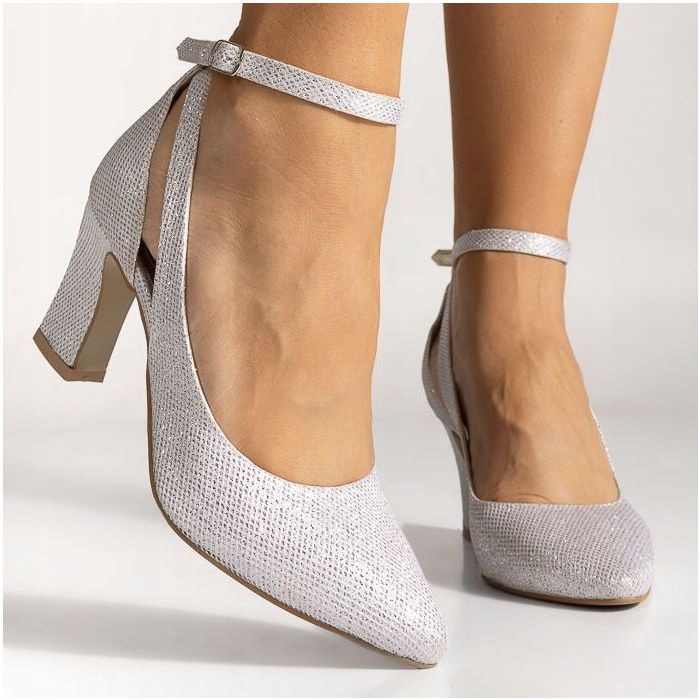 Stříbrné Brokátové Svatební Lodičky Na Svatební Hostina Výřezy Sponka Butdam 37