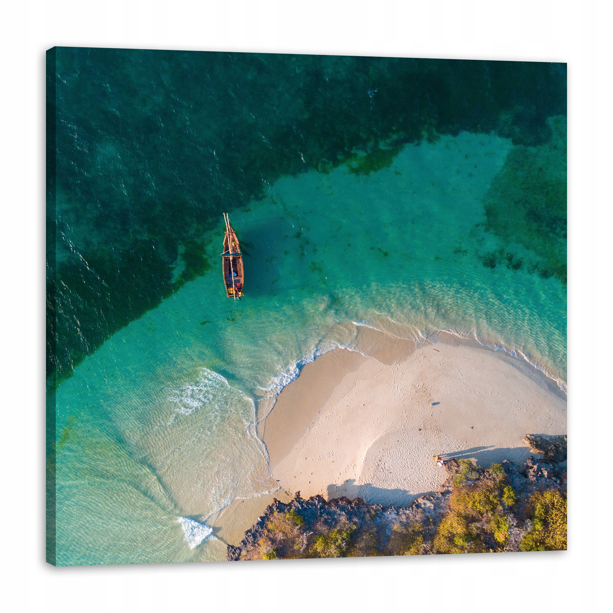 Obraz na plátně Voda Pláž Příroda Loď Teplo 90x90 cm