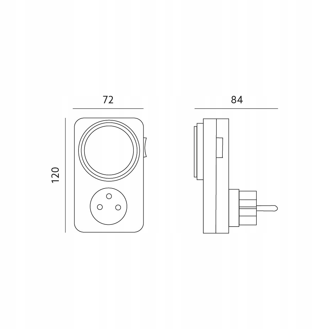 PROGRAMATOR WŁĄCZNIK WYŁĄCZNIK CZASOWY ANALOGOWY 3500W ZEXT A08-PC-2M Marka ZEXT