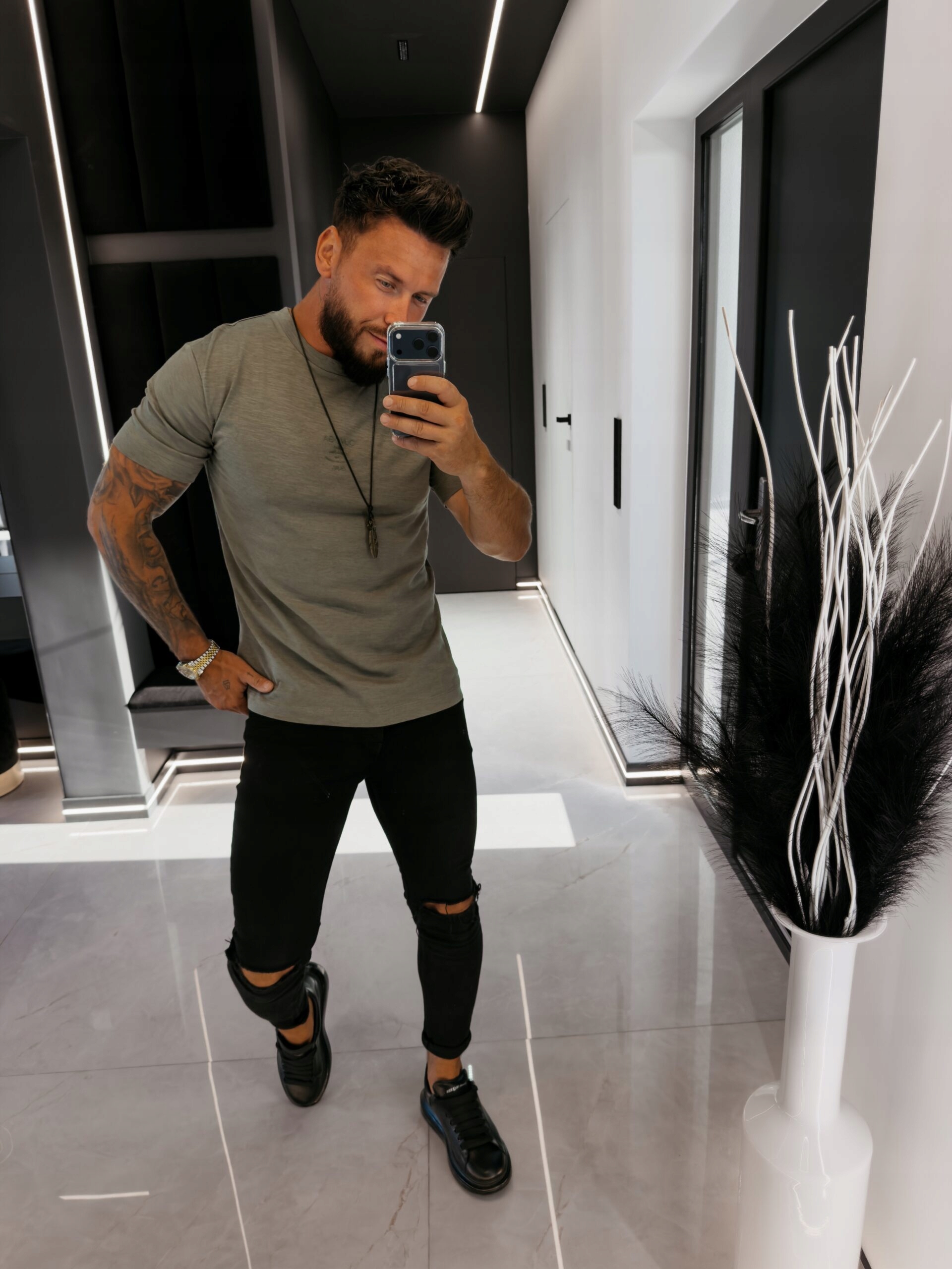 Pánské tričko Olavoga Gravix Khaki XL