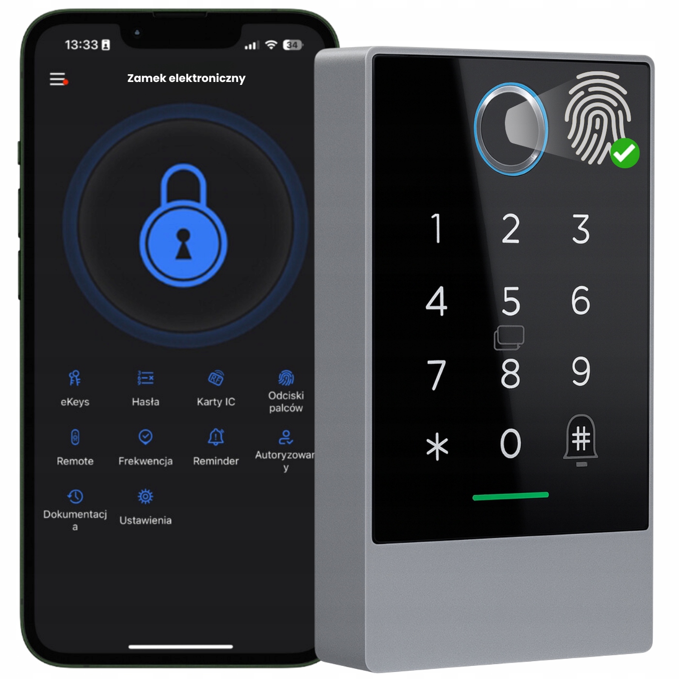 Kombinační Zámek Na Dveře Branky Na Kód Otisk Prstu Šifrovač Wifi Rfid