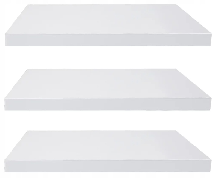 3x Police 50 x 20 cm Černá Bílá Závěsná Nástěnná Police Do Obývacího Pokoje Kuchyně Nábytek