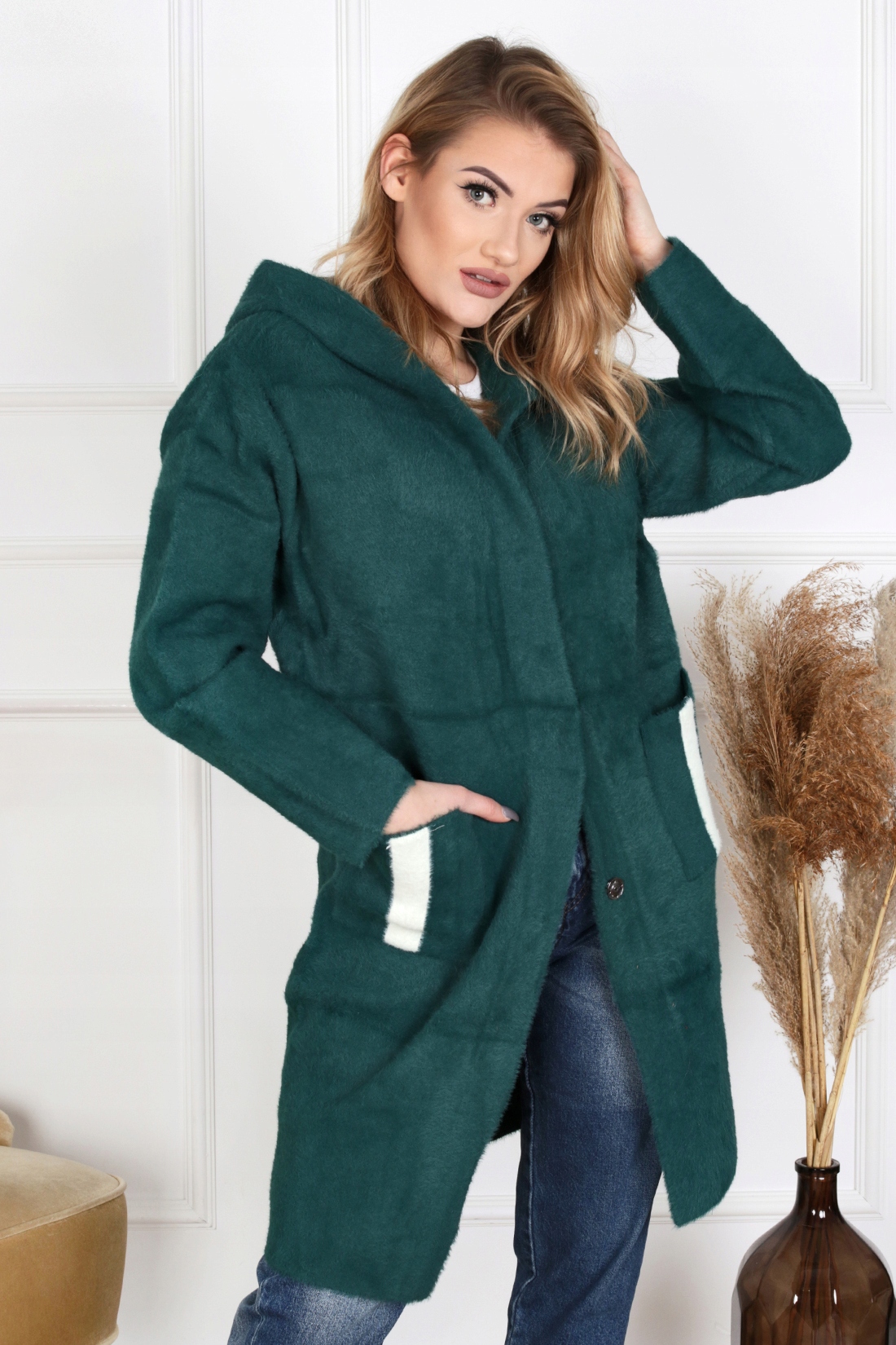 ALPAKA PŁASZCZ SPORTOWY NEXT KAPTUR BUT.ZIEL. 2051 Marka inna