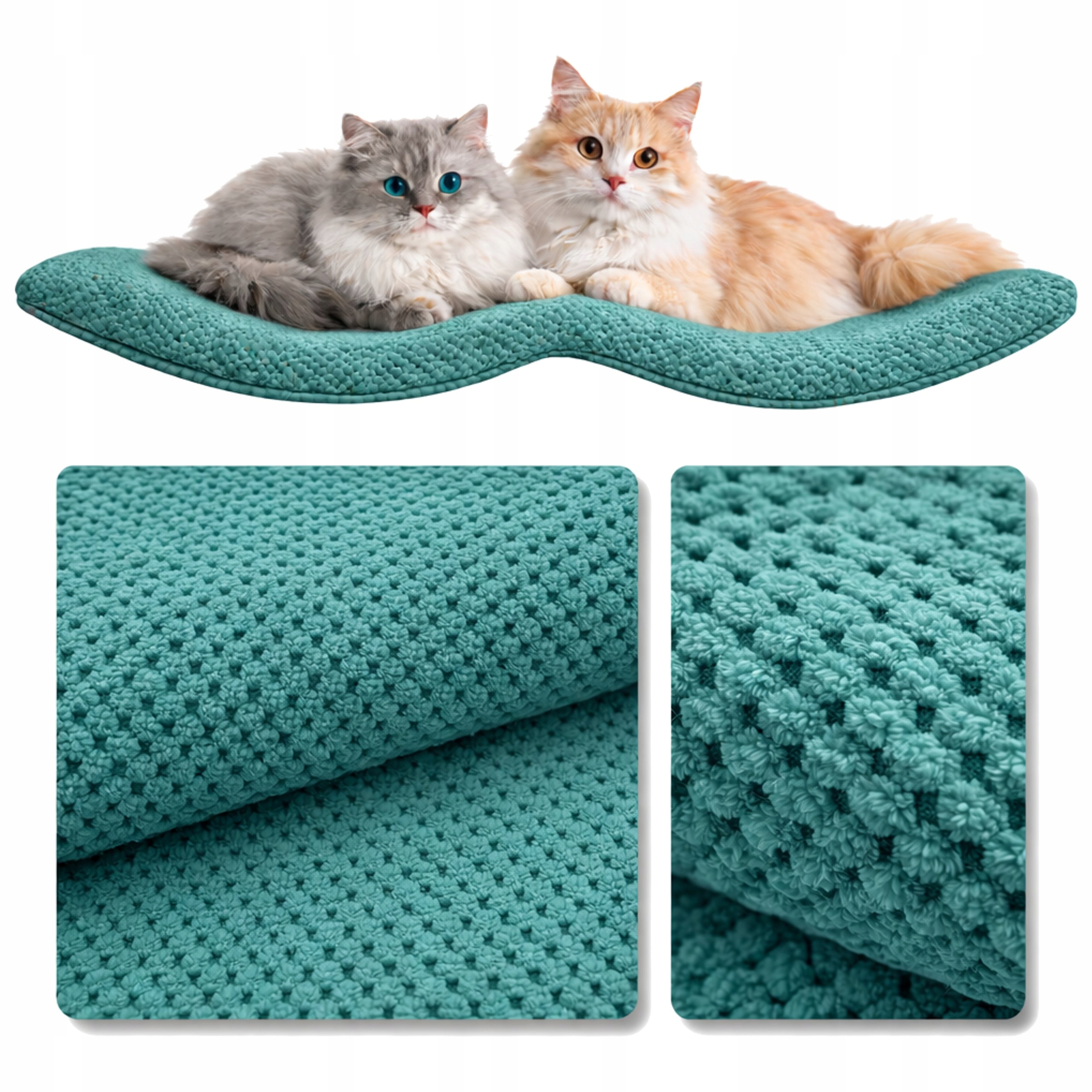 Levně Nástěnná Police Pro Kočky Závěsná Dvojitý Oblouk 100x32x4 Dot Mint