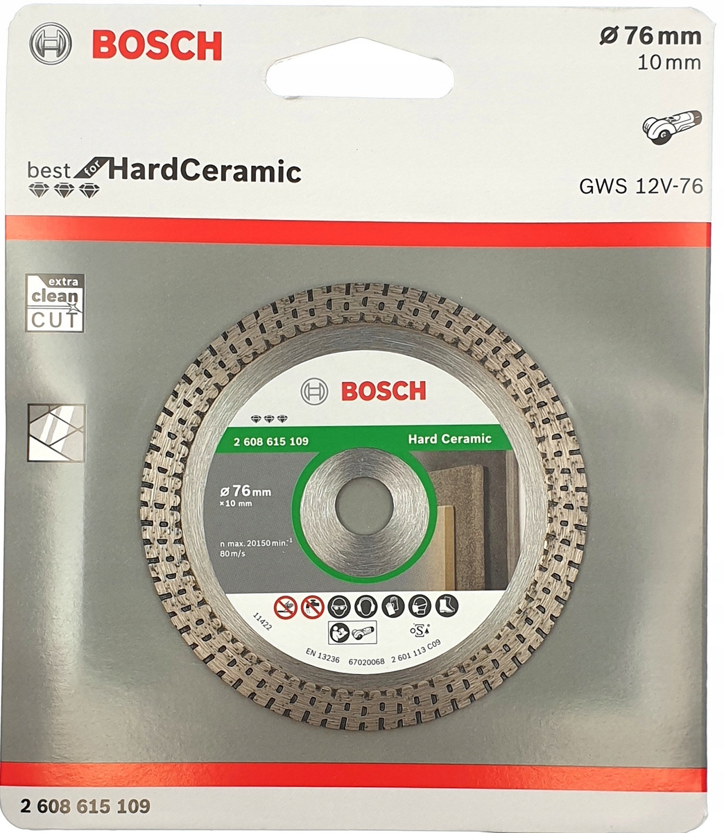 BOSCH tarcza diamentowa 76 gresu płytek GWS12V-76 Kod producenta 2608615109